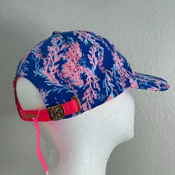 NEW Lilly Pulitzer Womens Run Around Baseball Hat Borealis Blue Cap Adjustable - Picture 7 of 13